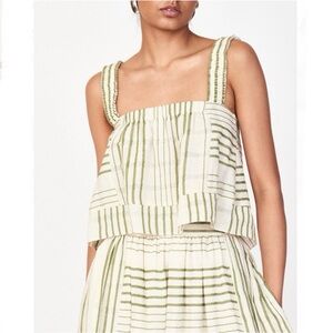Mirth handmade collection Monaco pleated tank top in garden stripe